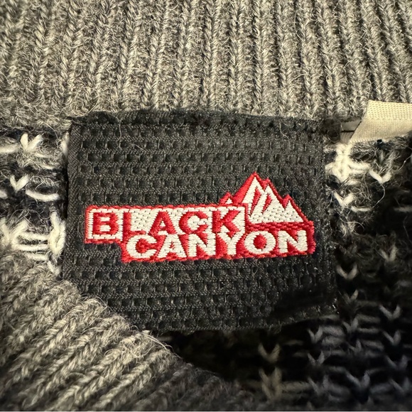 Vintage Mens Black Canyon 100% Wool Sweater Grey Norwegian Style Made In Canada - Picture 10 of 12